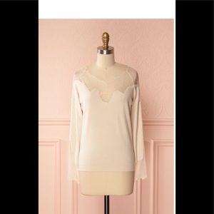 1861 blodwen light sweater with lace